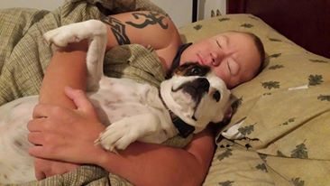 Ryan "Possum" Mullis and his dog, Dixie.