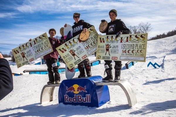 First place Zach Soderholm, second place Julien Passajou, third place Reilly Tardiff. Photo by Drew Fuller. 