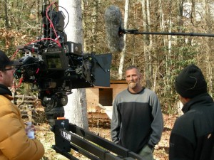 Eugene Runkis, Bolejack's co-host, filming a scene from season one of "Hillbilly Blood."