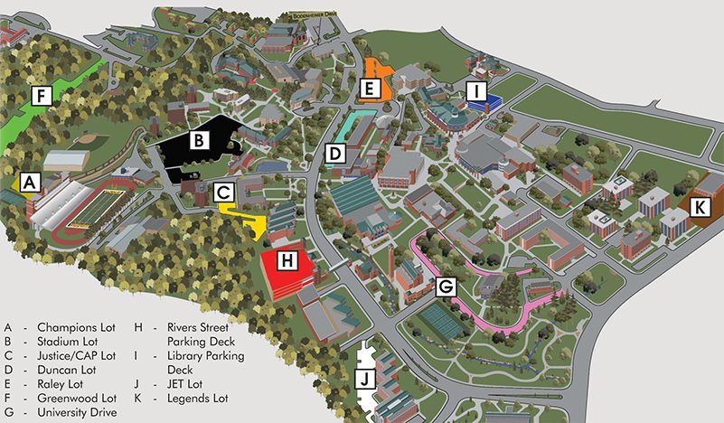 Appalachian State Campus Map Asu Still Working On Logistics Of Two Home Football Games On Thursday Night  This Fall - High Country Press