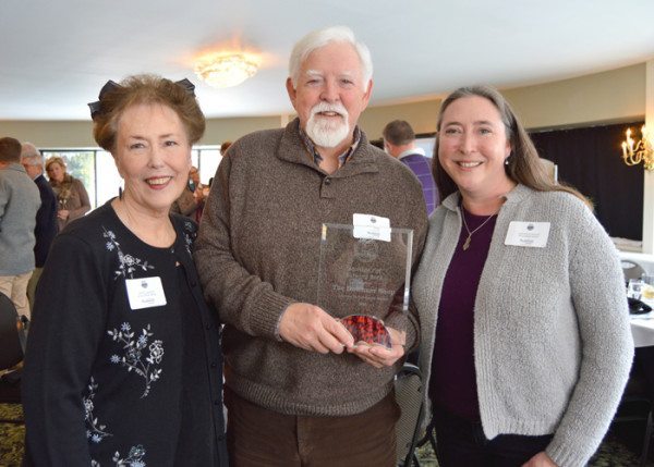 Jewel, Bill and Caroline Magee show off the Blowing Rock Chamber's Lifetime Achievement Award on Feb. 9 at Meadowbrook.