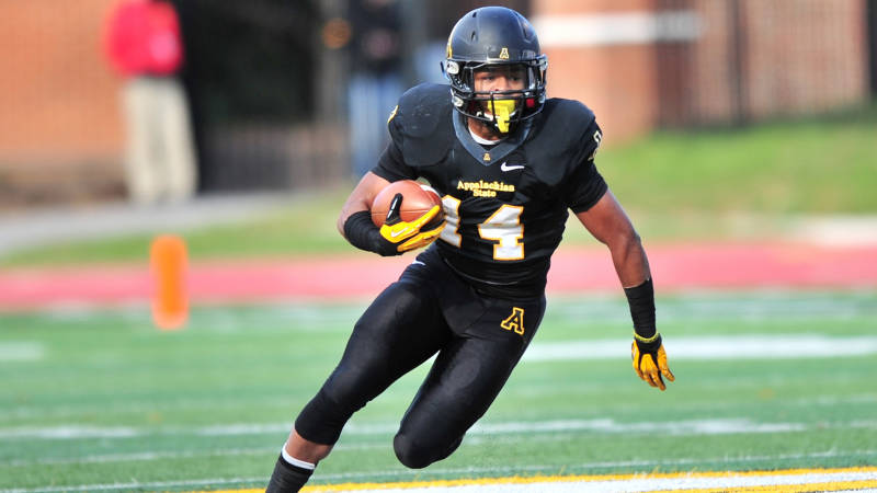 Marcus Cox earned his fourth SoCon Freshman-of-the-Week award after rushing for 158 yards and three touchdowns against first-place Chattanooga on Saturday. Photo courtesy of App State Athletics / David Scearce