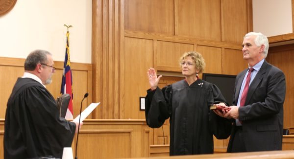 The Honorable Rebecca Eggers- Gryder from Watauga county was also sworn in for her second term as District Court Judge.