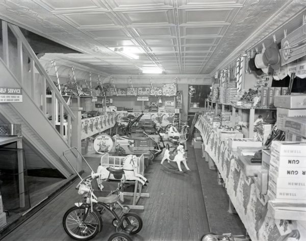 Christmas Display at Farmer's Hardware, November 1954, Palmer Blair Collection, Digital Watauga Project;