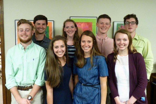 Front: Paul Hagaman, Sara Fran Greene, Addie Hall, Mary Mink; Back: Coach Brett Green, Kate Cone, Jack Tucker, Luke Herman These students excelled in DECA competitions and Green praised them them as the kind of students who "make the teacher's job a heck of a lot easier because of how awesome they are...I truly believe we have the best students and the best DECA chapter in the state. I couldn't be prouder of them." 