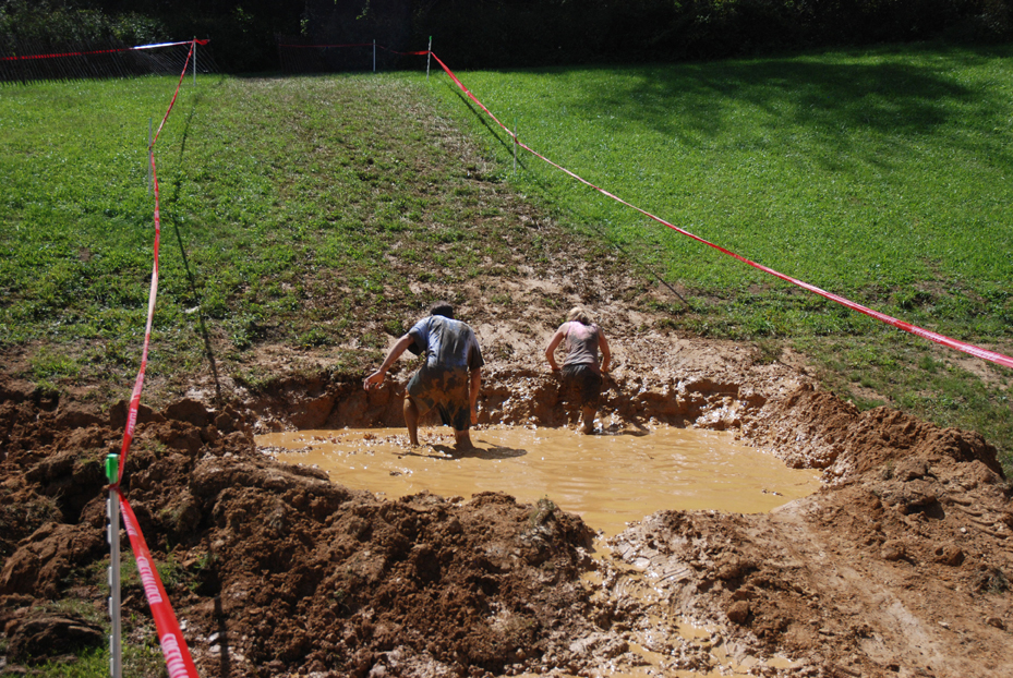 Running through the mud