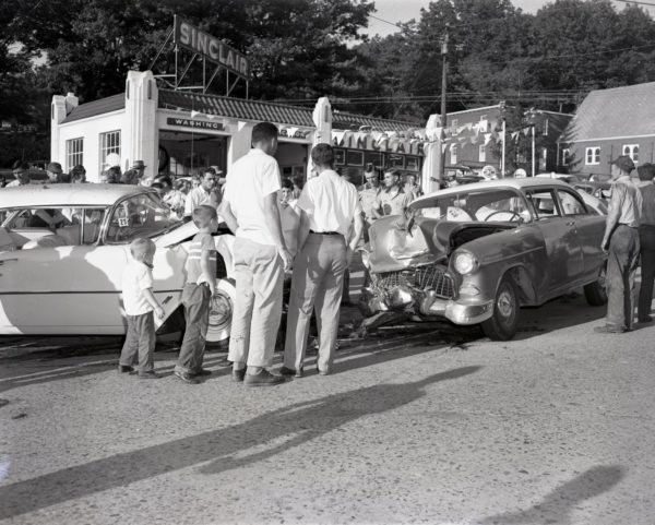 6) Crowds Mingle Around the Emma Isaac Wreck, Greasy Corner Vicinity, September 1956, Palmer Blair Collection, Digital Watauga Project;