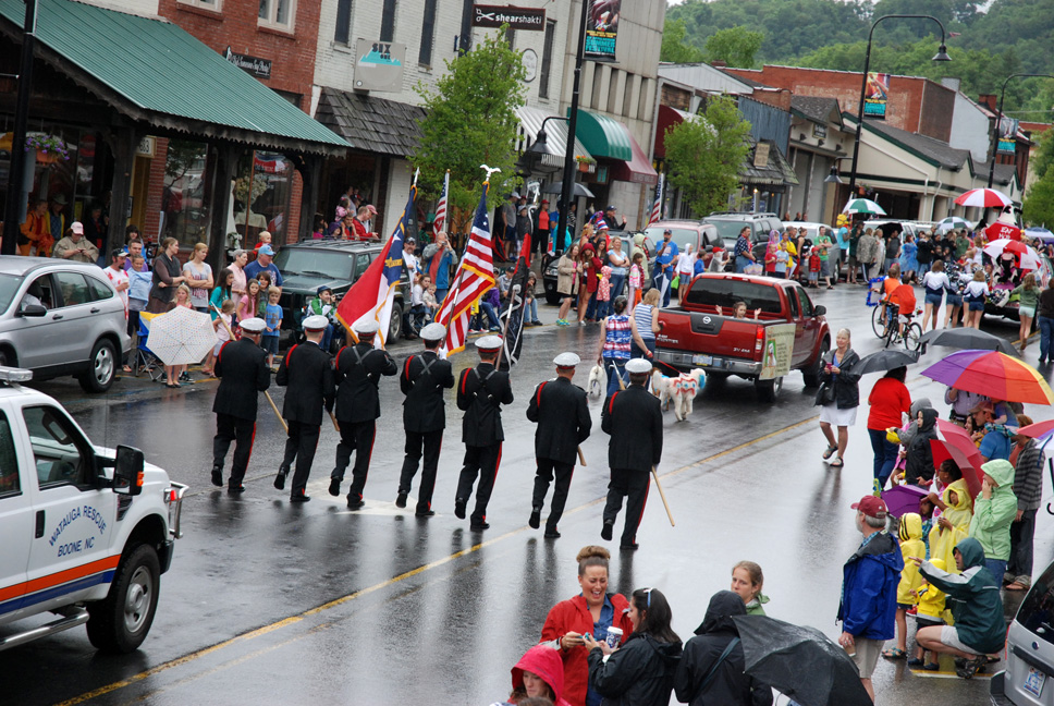 The rain couldn't keep the fun away during the Fourth of July parade in downtown Boone on Thursday. Photo by Ken Ketchie