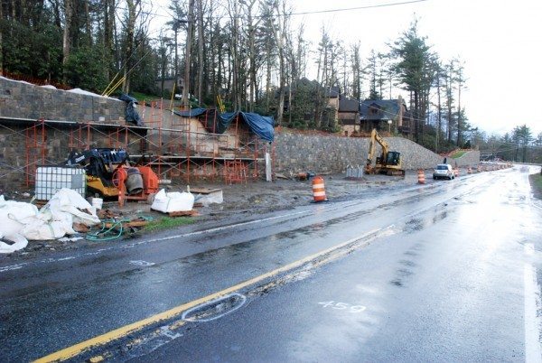 This natural rock wall, located across the street from the Green Park Inn, has cost about $1.2 million so far. Photos by Ken Ketchie