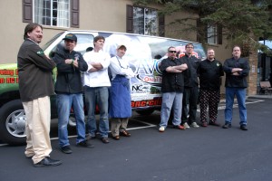 The eight competitors pose in front of the "Got To Be N.C." mobile. Photos by Ken Ketchie