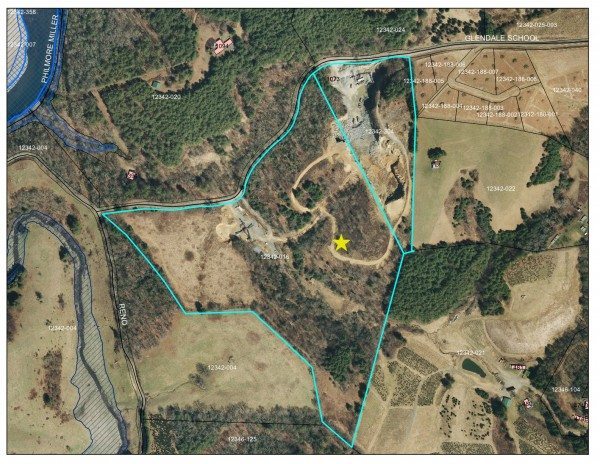 Ashe Planning Director Adam Stumb created this graphic depicting the location of the proposed plant. Stumb said he was going to present this to the Ashe County Planning Board tonight. 