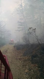 Back burning along Dugger Fire Tower Rd New Jersey Fire Service Photo: Bill Hamilton, Nov 23