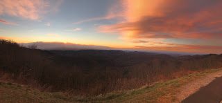Looking over the fire from the Blue Ridge Parkway 7:00 AM 11/22/16