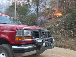 Back burn operations along Sampson Road. 11/22/16