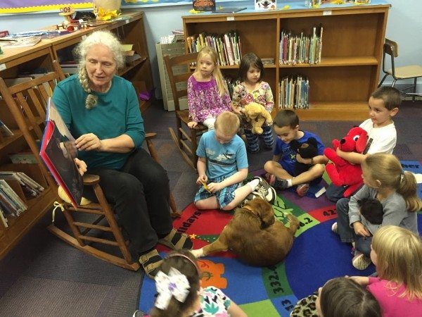 Ms. Jay Ishaya reads to students in the media center. Submitted by Bethel School.