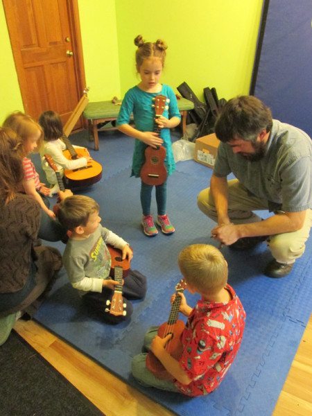 Mark Freed and some young musicians during the birthday bash 14