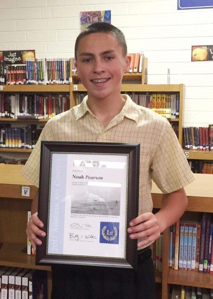 Noah Pearson with his award