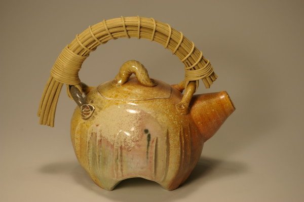 Patti Conner - Green thrown and altered teapot