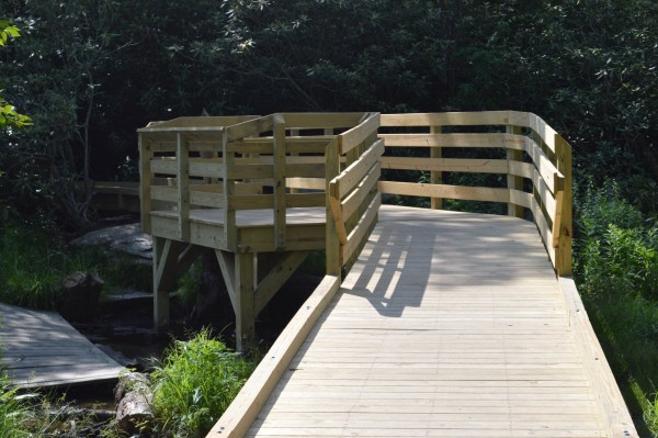 The new boardwalk that spans a boggy section of the Price Lake Loop that was completed last year with funding from the Blue Ridge Parkway Foundation.