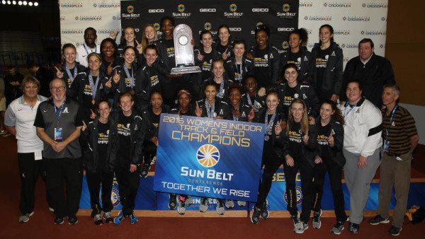 The Mountaineers scored 11 points in the final field event, the triple jump, to move in front of the field and take the title. Courtesy: Sun Belt Conference