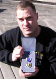 Stokes with his Purple Heart.