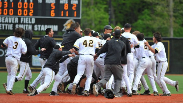 Appalachian State earned an opening-round bye in this week's SoCon Tournament by virtue of Saturday's 6-5 walkoff victory over Furman. Courtesy: Dave Mayo (Appalachian, 1983)