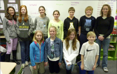 Participants in recent regional science competitions included (left to right, back row) Tessa Trate, Caitlin Sanders, Lennon Lupton, Emiley Geouque, Robert Jones, Cole Franklin, and teacher Allyson McFalls; Front row, left to right: Lindsay Alexander-Eitzman, Caroline Hoover, Abbi Hayworth, and Michael Walker. Not pictured: Suzanna Gurkin