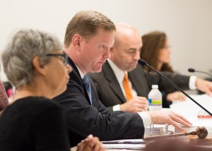 The State Board of Elections hears from the local board members in September. Photo by Lonnie Webster