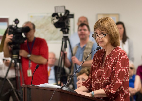 Kathleen Campbell speaks before the State Board in 2013. Photo by Lonnie Webster