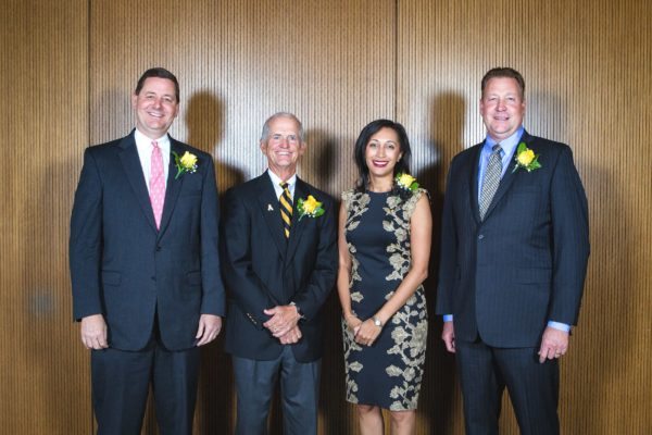 From left, D. Kenan Smith of Salisbury, James M. Deal Jr. of Boone, Susan Branch of Charlotte and E. Hayes Smith of Salisbury were honored by Appalachian State University and its Alumni Association. Deal received the Distinguished Alumni Award; Kenan Smith and Hayes Smith received an Outstanding Service Award; and Branch received the Young Alumni Award. Photo by Marie Freeman