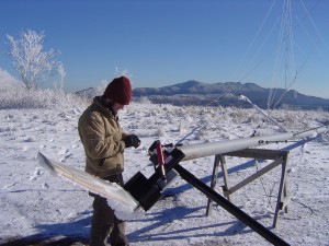 Summerville repairs the Whisper 500 on Beech Mountain