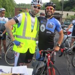 Ride organizer Adam Sheffield (left) with Boone Area Cyclist President Clinton Marsh