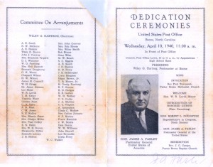 Pamphlet from 1940 Dedication