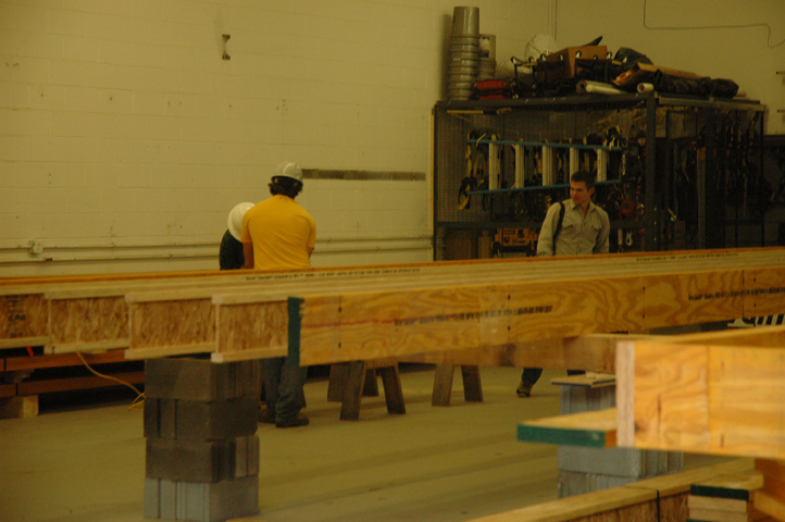Just one month ago, the team was busy working on the floor structure. Now they are busy adding walls.