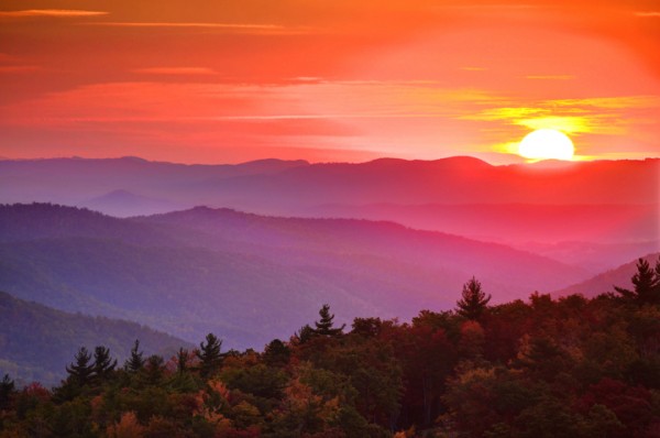 A beautiful sunset near Blowing Rock. Photo by Todd Bush