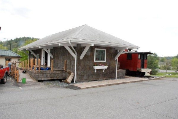 The restored Linville River Depot, which now sits in Newland at the Avery County Historical Museum. Photo by Ken Ketchie.-11