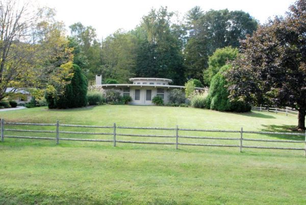 The round home at the Shull family home place, now known as Whispering Waters Farm, can be seen from Shulls Mill Road.