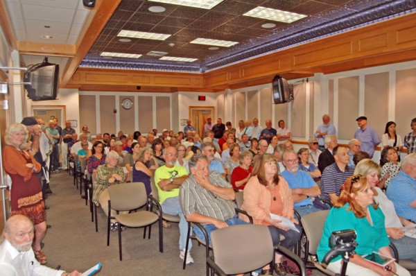 The commissioners board room was packed with constituents attending the public hearing on the elimination of Boone's ETJ. Photos by Jesse Wood